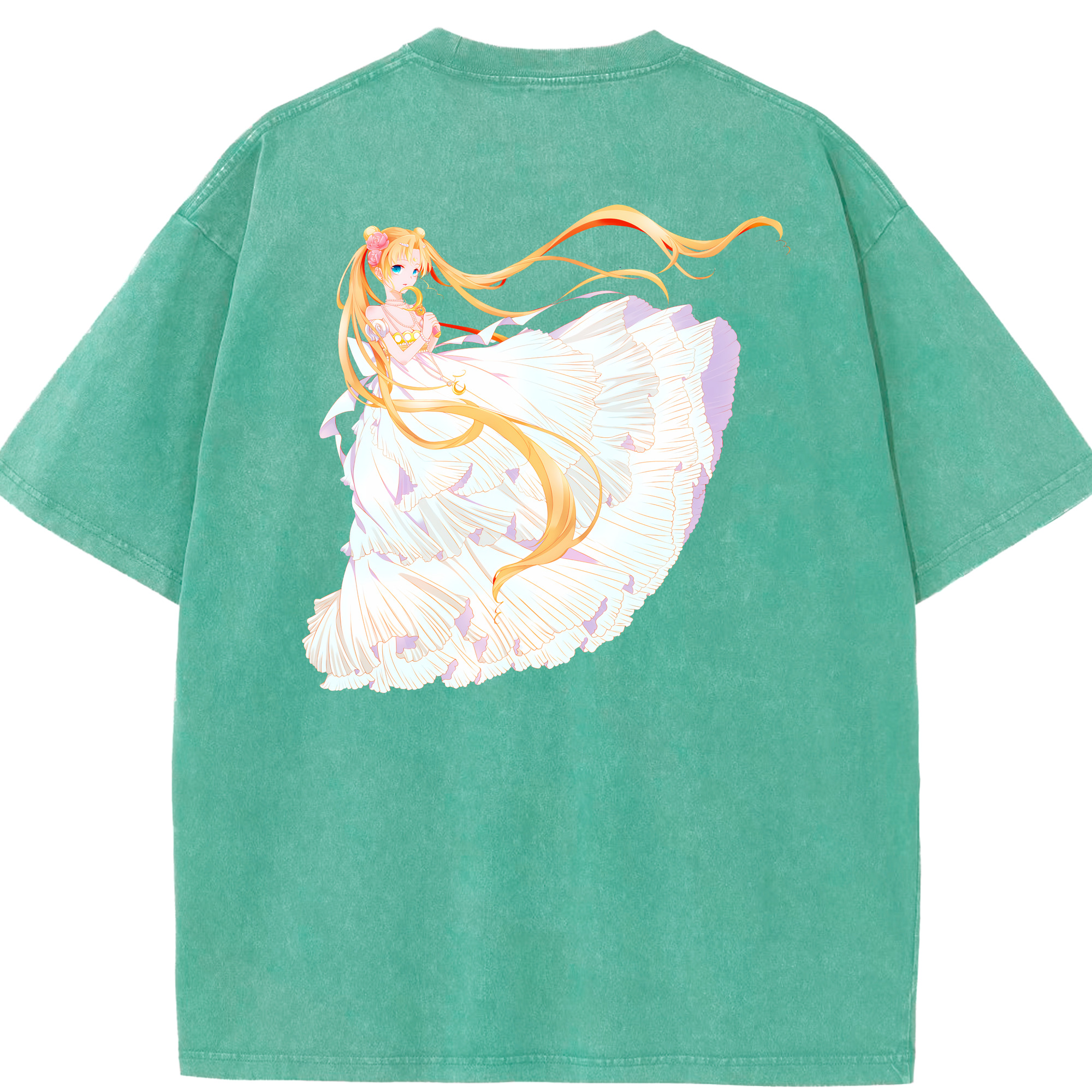 （画像用） 美少女戦士セーラームーン 愛野 美奈子 あいの みなこ Sailor Moon Aino Minako 綿100% ヴィンテージ風 半袖Tシャツ（背面プリント）